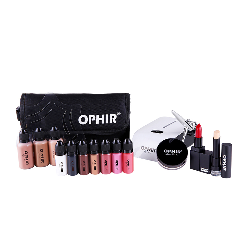 Airbrush Compressor Kit - OPHIR Pro zestaw do makijażu 0.3mm