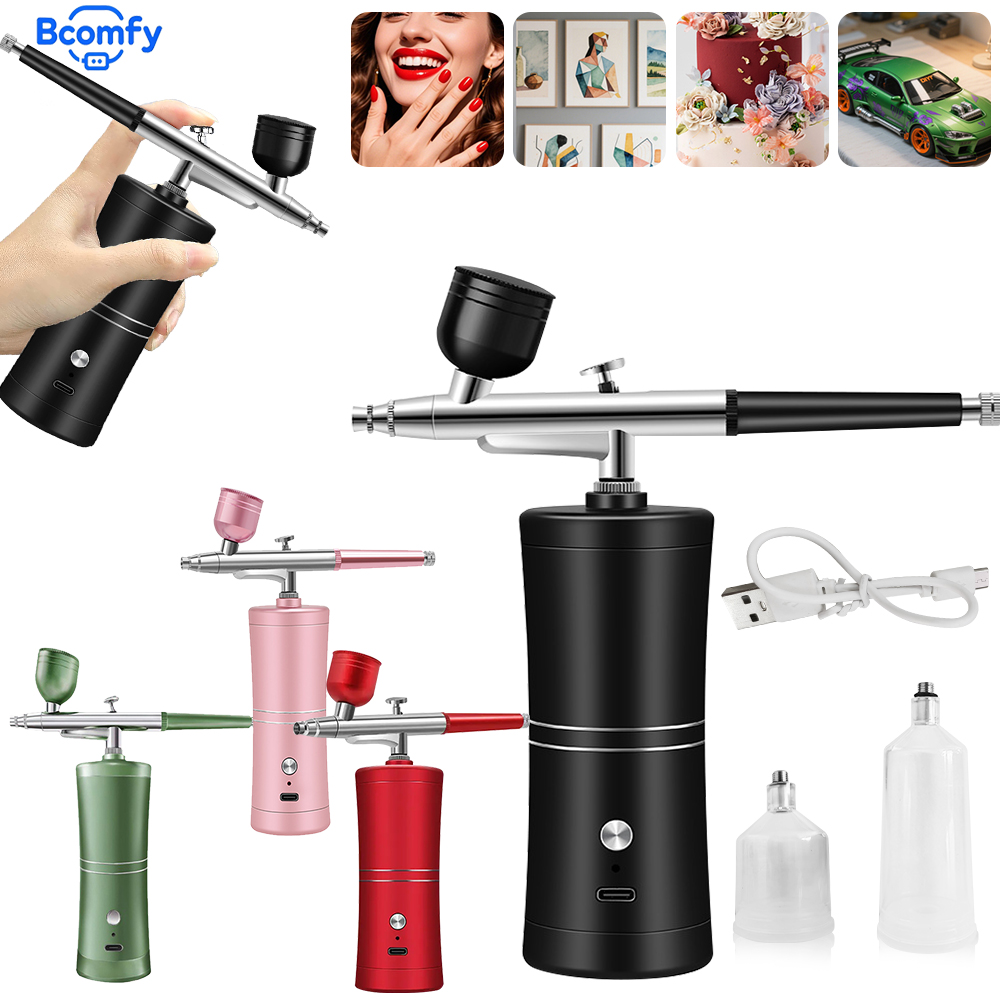 Airbrush Compressor Kit - Pistolet aerograf do paznokci z kompresorem,