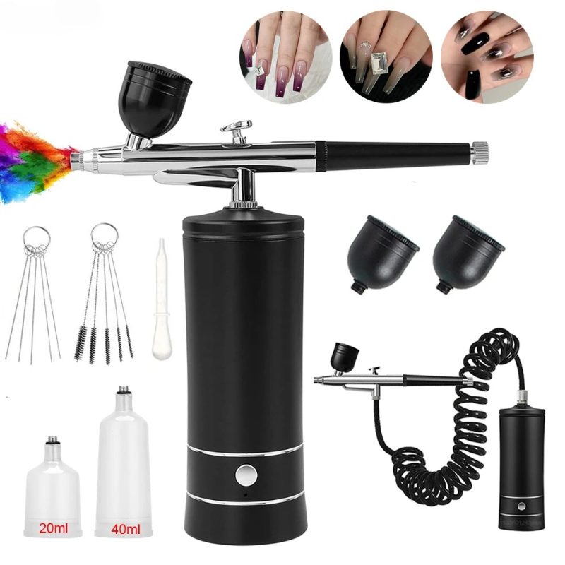 Airbrush Compressor Kit - Zestaw do malowania paznokci aerografem z